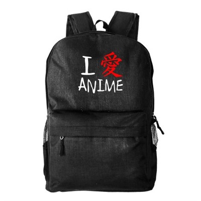 Рюкзак текстильный, молодежный "Я люблю аниме"
