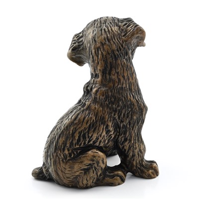Скульптура из кальцита "Собака Бульдог" 80*65*110мм