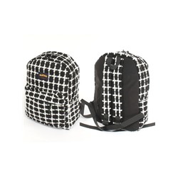 Рюкзак жен текстиль CZ-8806,  1отд,  3внут+3внеш.карм,  черный/белый 256364