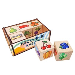 "Нескучные кубики" дерево (набор 6 штук в дер. коробке) арт.8699