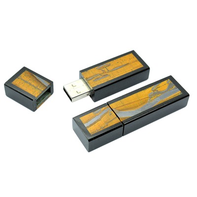 Флеш карта из тигрового глаза и долерита, 32GB