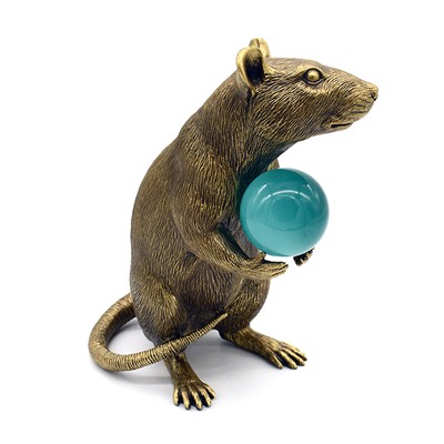 Фигурка из гипса "Крыса с шаром" 145*100*177мм.