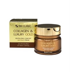 Крем для лица  3W CLINIC Collagen & Luxury Gold Cream, 100 гр Омолаживающий с коллагеном и коллоидным золотом