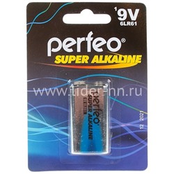 Батарейка алкалиновая Perfeo 6LR61/1BL (крона)