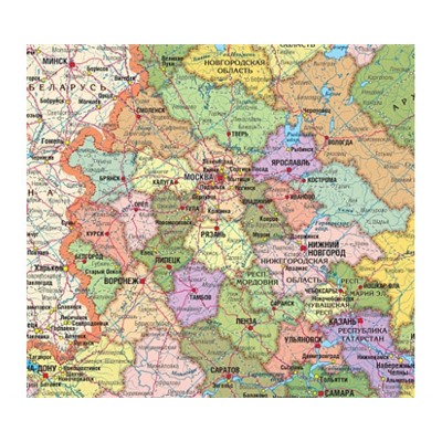 Карта России: политико-административная и спутниковая (складная, фальцованная)