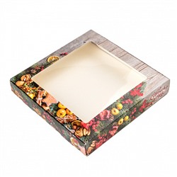 Коробка для печенья "Новогодний аромат" с окном, 19*19*3 см