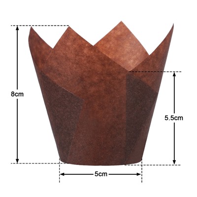 Форма бумажная «Тюльпан» ( Цвет ЗЕЛЕНЫЙ ), 5 х 8 см (200 штук)