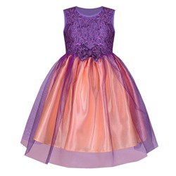 Нарядное фиолетовое платье для девочки с гипюром и фатином 825112-ДН21