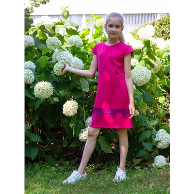 Малиновое нарядное платье для девочки 78221-ДН17