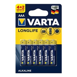 Батарейка  Varta Longlife LR06 (пальч.)  4+2шт.блистер (Германия)