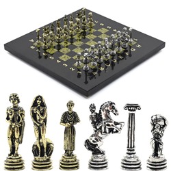 Шахматы подарочные с металлическими фигурами "Атлас", 250*250мм