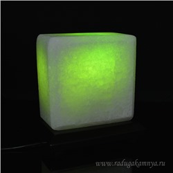 Соляной светильник "Квадратик" 120*80*120мм 1,5-1,7кг, свечение зелёное