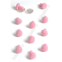 Фурнитура "Носики для игрушек бархатные" 11*10 мм, с заглушками (50 шт) SF-6100, розовый