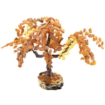 Дерево из янтаря необработанного цв.лимонный, коньячный, 15см