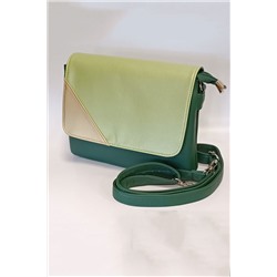 Комбинированная женская сумка Berta зеленый-оливковый-золото