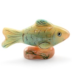 Скульптура из селенита "Рыба Окунь" 105*45*65мм