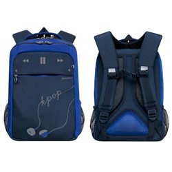 Рюкзак школьный RB-156-2/7 ярко-синий - синий 26х39х19 см GRIZZLY