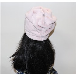 Женская шапка "Линет" экомех, цвет розовый жемчуг