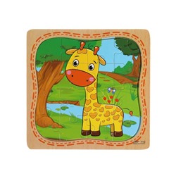 Игрушка деревянная пазл жираф Буратино в кор.500шт