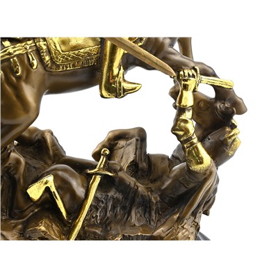 Скульптура из полистоуна под бронзу "Александр Невский" 240*140*325мм