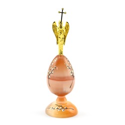 Скульптура "Яйцо с архангелом" из селенита  50*50*140мм