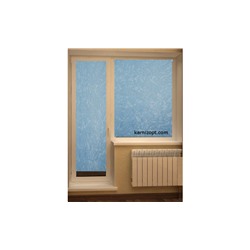 Рулонные шторы для балконной двери (голубые)