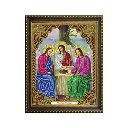 Алмазная мозаика на подрамнике 27*33см Икона Святой Троицы AL8708