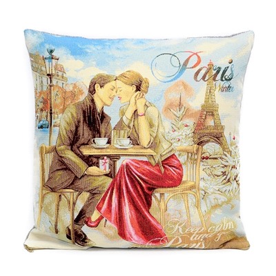 Романтическое свидание Париж - гобеленовая наволочка