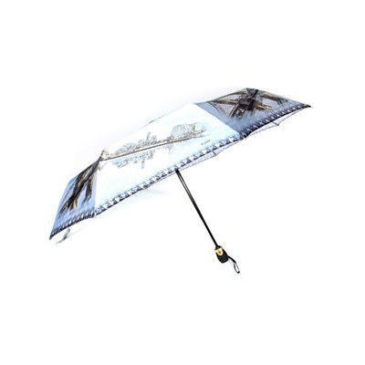 Зонт женский ТриСлона-L 3835a,  R=58см,  суперавт;  8спиц,  3слож,  фотосатин,  мост 257480