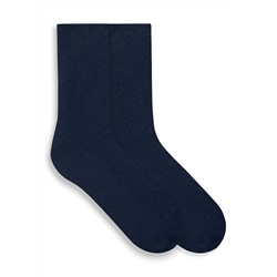 Шерстяные женские носки, цвет темно-синий