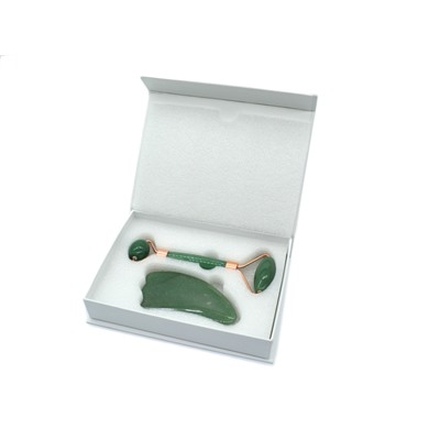 Гуаша набор массажеров с авантюрином зеленым, 2 предмета в упаковке
