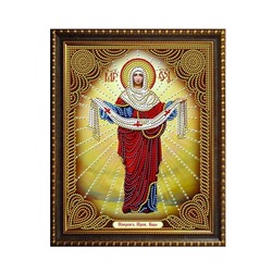 Алмазная мозаика на подрамнике 27*33см Икона Покров Пресвятой Богородицы AL8712