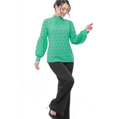 Блузка ярко-зелёного цвета с принтом Дива, грин нью