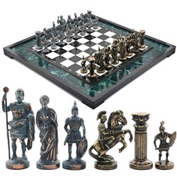 Шахматы подарочные из камня змеевик "Римские", 470*470мм
