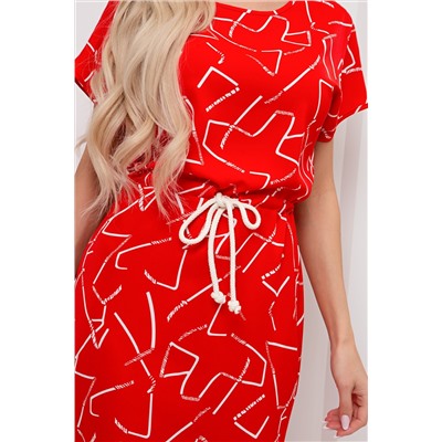Платье длинное красное с разрезами Селена №5