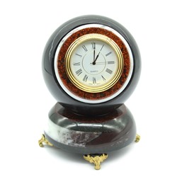 Часы из мрамора черного (Антистресс) на подставке 100*100*145мм