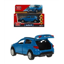 Технопарк. Модель "Kia Rio X" 12 см, металл двери, багаж, инерц, синий, кор. арт.XLINE-12-BU