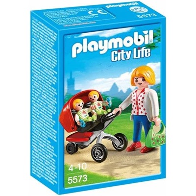 Playmobil. Конструктор арт.5573 "Mother with Twin Stroller" (Мама с близнецами в коляске)
