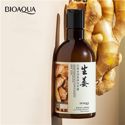 Укрепляющий восстанавливающий шампунь с имбирем Bioaqua Ginger Essence Silky Supple Shampoo, 250 мл.
