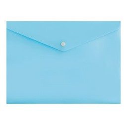 Папка с кнопкой  А4 Pastel -PKPAST/BLUE 180мкм голубая (1481570) Бюрократ
