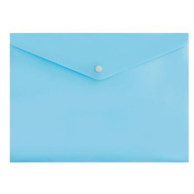 Папка с кнопкой  А4 Pastel -PKPAST/BLUE 180мкм голубая (1481570) Бюрократ