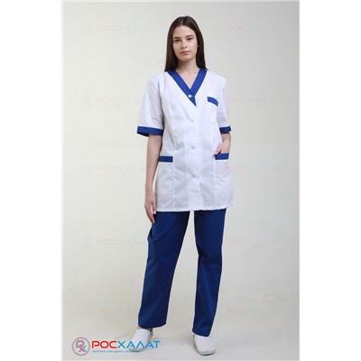 Женский медицинский костюм с отделкой, куртка и брюки КМТ-01