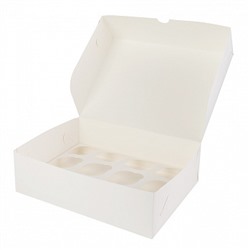 Коробка для 12 капкейков, белая без окна