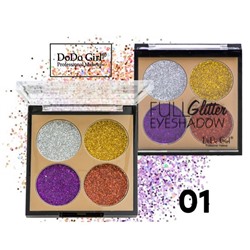Блестящие гелевые тени Full Glitter Eyeshadow (с блестками), палетка глиттеров 4 цвета №1