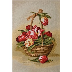 Корзина тюльпанов евро-гобеленовая картина