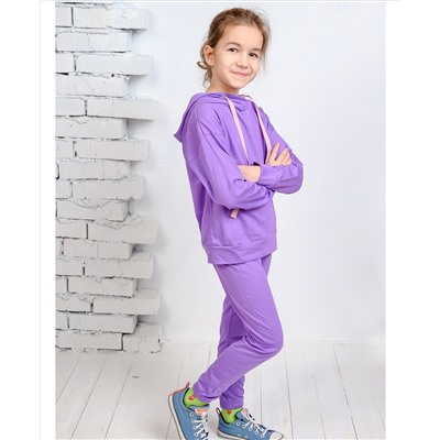 Костюм спортивный для девочки фиолетового цвета 85072-ДС22