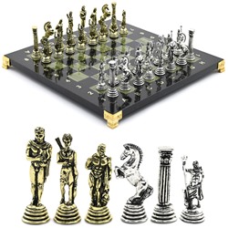 Шахматы подарочные с металлическими фигурами "Посейдон", 300*300мм