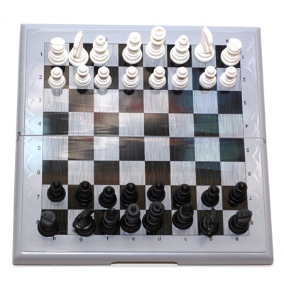 Настольная игра 2 в 1 «Шашки-Шахматы» большие серые