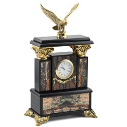 Часы каминные из яшмы и долерита "Орел", 190*90*310мм