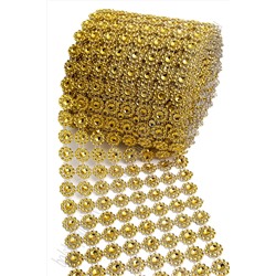 Тесьма декоративная "Цветок" 11,5 см*10 ярд (SF-1418) золото